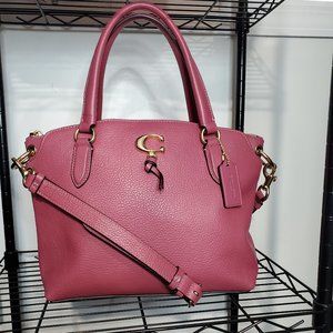 NWT COACH Pebbled Remi Rouge (Dark Pink) Satchel